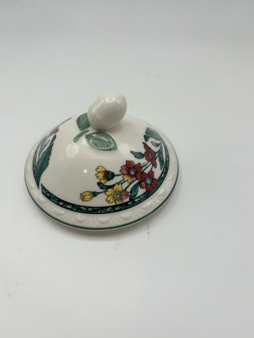 Nikko Floral Ceramic Sugar Bowl with Lid Floral with Green Trimmings